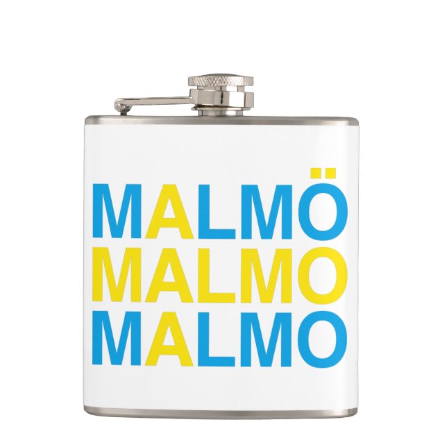 MALMO Swedish Flag Hip Flask (Front)