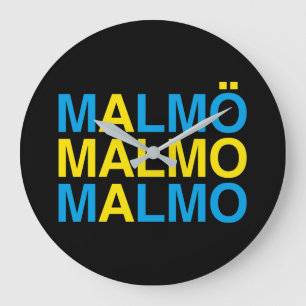 MALMO Swedish Flag Large Clock