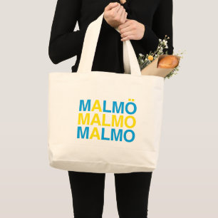 MALMO Swedish Flag Large Tote Bag