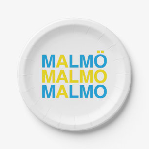 MALMO Swedish Flag Paper Plate