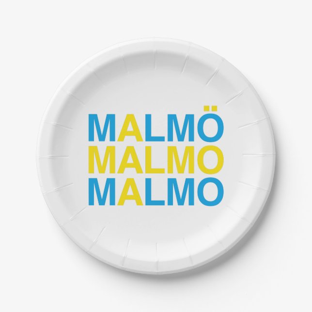 MALMO Swedish Flag Paper Plate (Front)