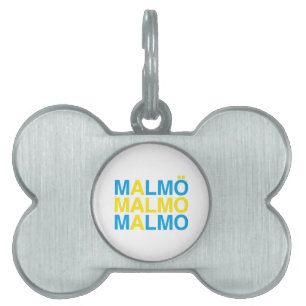 MALMO Swedish Flag Pet ID Tag