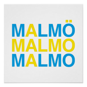 MALMO Swedish Flag Poster