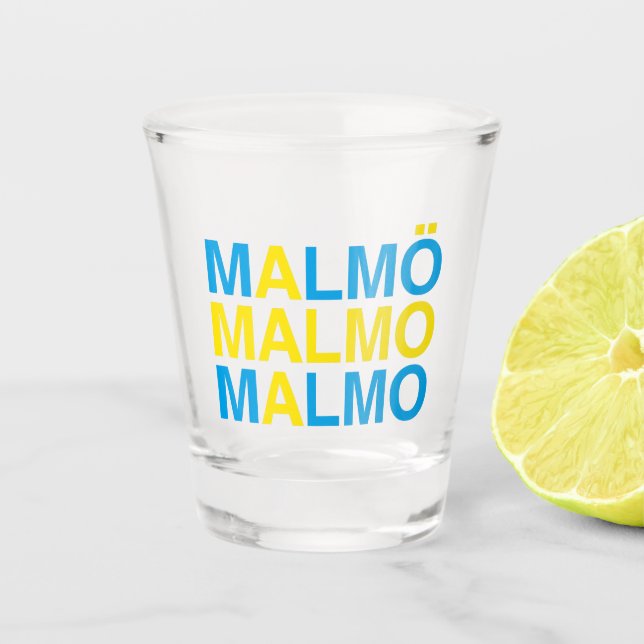 MALMO Swedish Flag Shot Glass (Front)