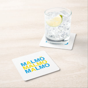 MALMO Swedish Flag Square Paper Coaster