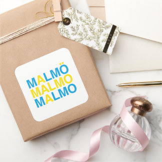 MALMO Swedish Flag Square Sticker