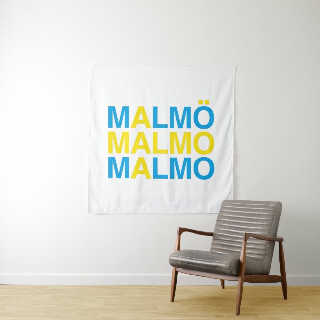 MALMO Swedish Flag Tapestry (In Situ)
