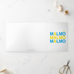 MALMO Swedish Flag Tri-Fold Card