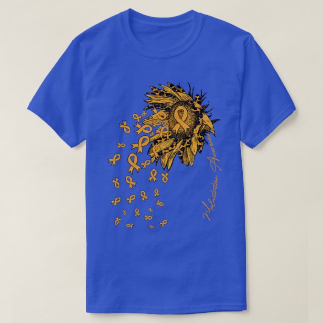 Malnutrition Awareness Sunflower ribbon flowers fa T-Shirt (Design Front)