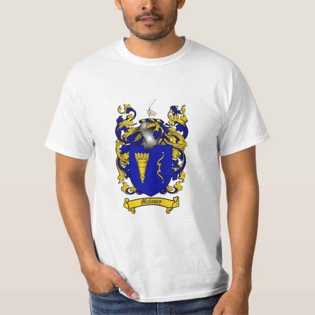 Maloney Family Crest - Maloney Coat of Arms T-Shirt (Front)