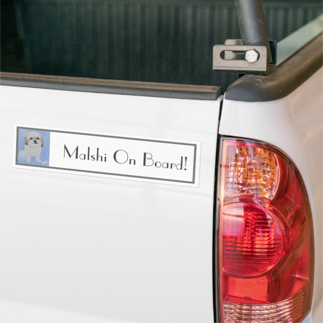 Malshi Dog Bumper Sticker (On Truck)