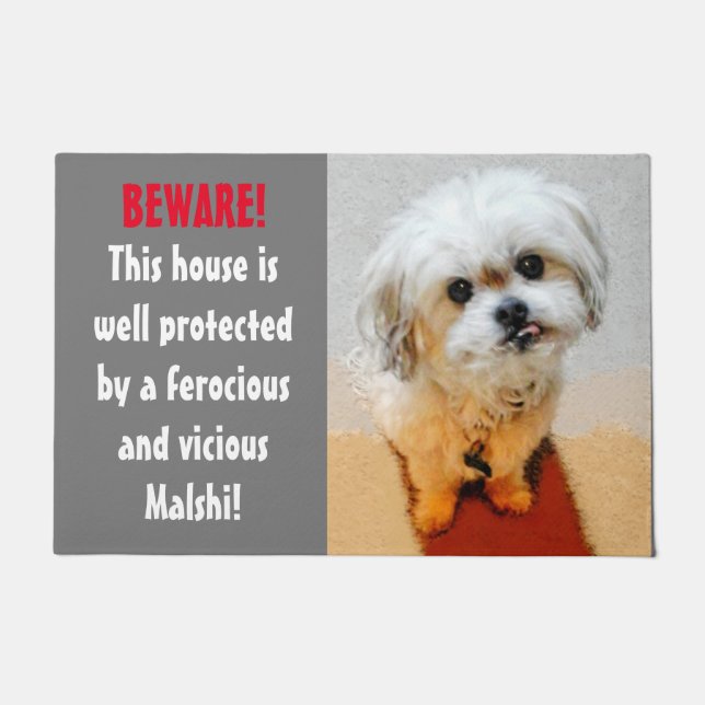 Malshi Funny Guard Dog Doormat Large (Front)