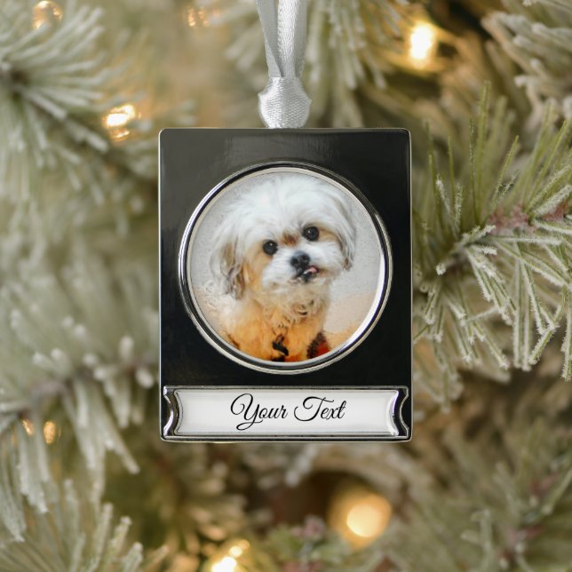 Malshi Silver Tone Christmas Banner Ornament (Tree)