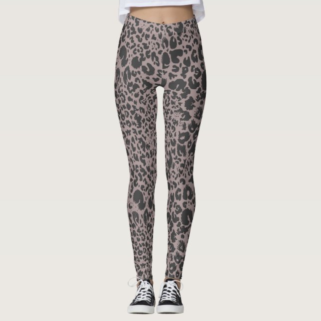 Malt Chocolate Animal Print Women's Leggings (Front)