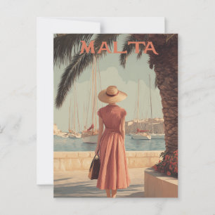 Malta 50s vintage travel postcard