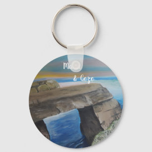 Malta and Gozo souvenir Button Keychain