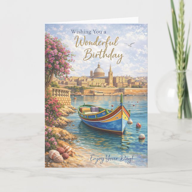 Malta Birthday Card – Scenic Travel Design (Front)