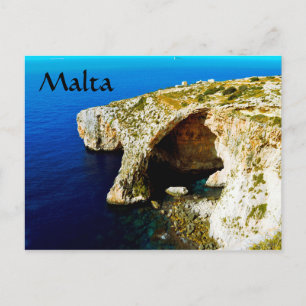 Malta: blue hole and rock formation postcard