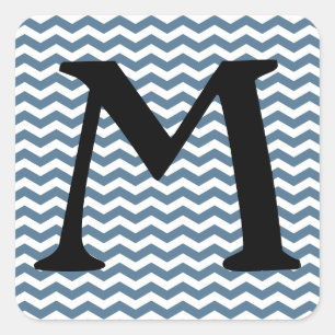 Malta Blue Wave Chevron Square Sticker