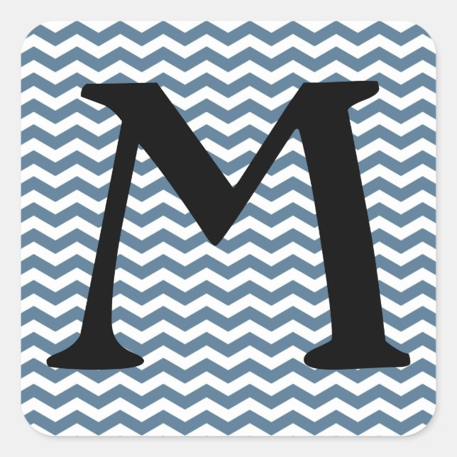 Malta Blue Wave Chevron Square Sticker (Front)