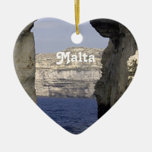 Malta Coast Ceramic Tree Decoration (Front)