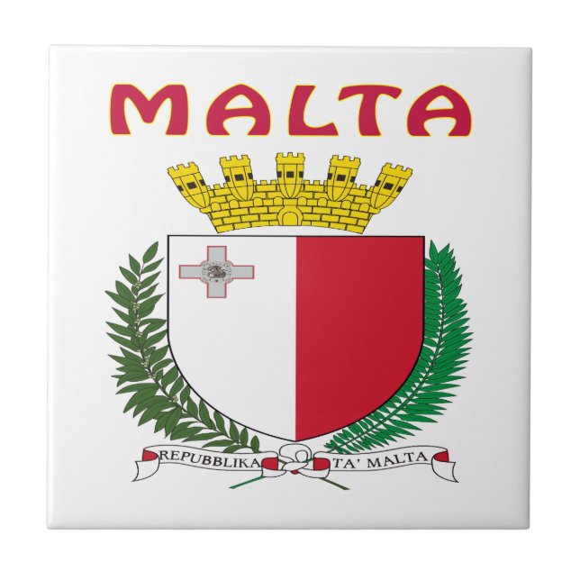 MALTA Coat Of Arms Ceramic Tile (Front)
