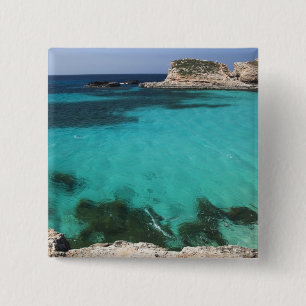 Malta, Comino Island, The Blue Lagoon 15 Cm Square Badge