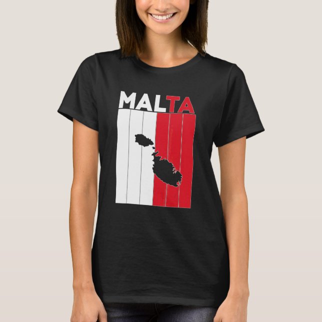 Malta Country Borders T-Shirt (Front)