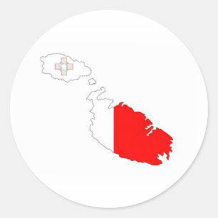 malta country flag map shape silhouette symbol classic round sticker