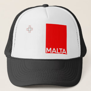 malta country flag symbol name text trucker hat