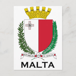 MALTA - emblem/coat of arms/symbol/flag Postcard
