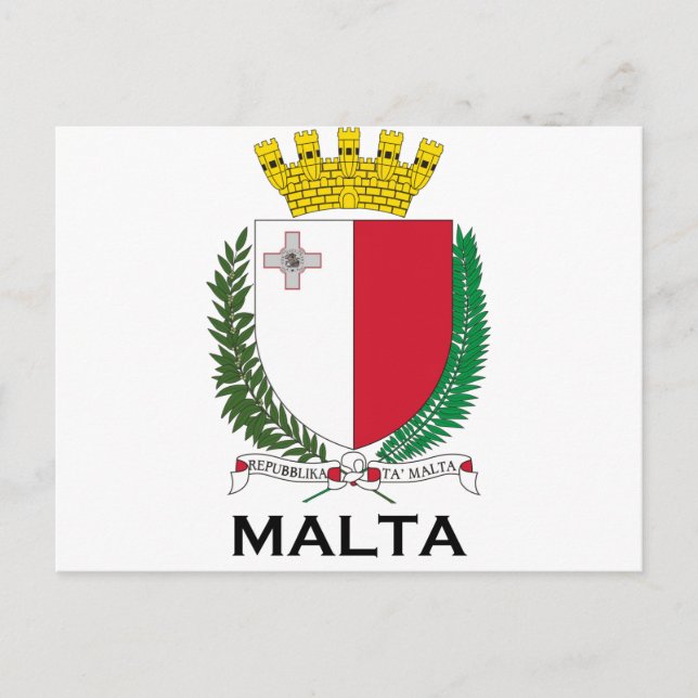 MALTA - emblem/coat of arms/symbol/flag Postcard (Front)