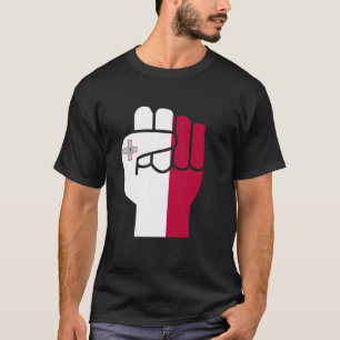 Malta Fist Apparel Maltese Flag Raised Fist T-Shirt