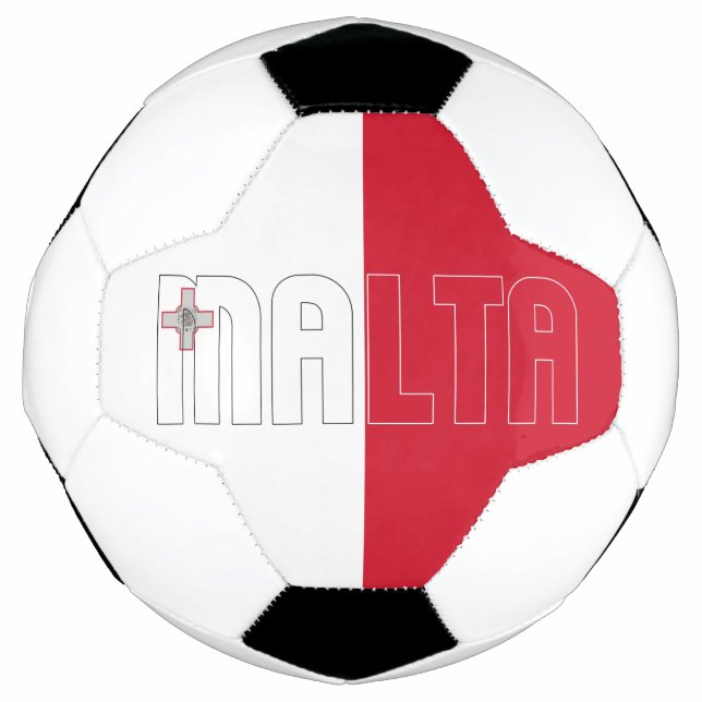 Malta Flag Bicolor Patriotic  Soccer Ball (Front)