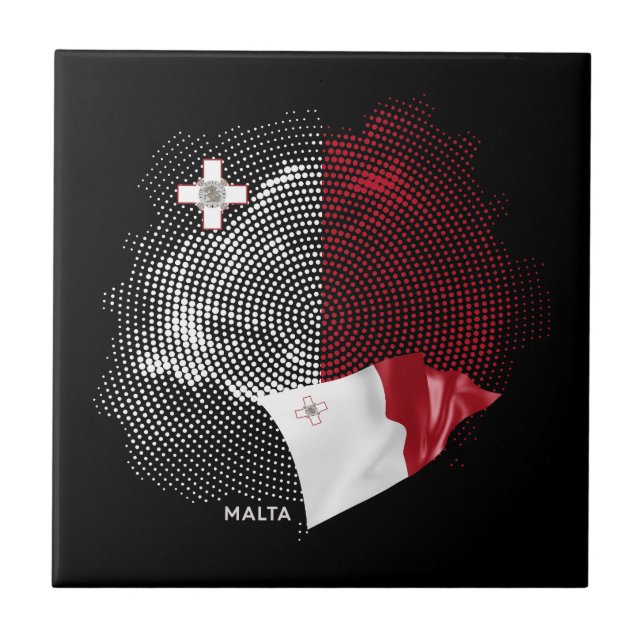 Malta flag ceramic tile (Front)
