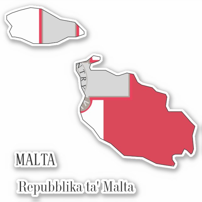 Malta Flag Charming Patriotic Map (Front)