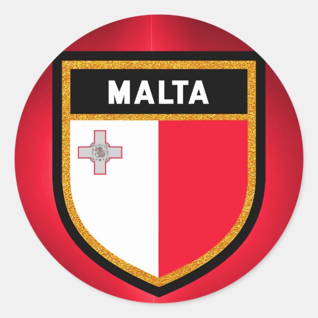 Malta Flag Classic Round Sticker (Front)