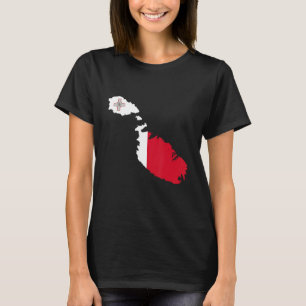 Malta flag in Malta outline Malta T-Shirt