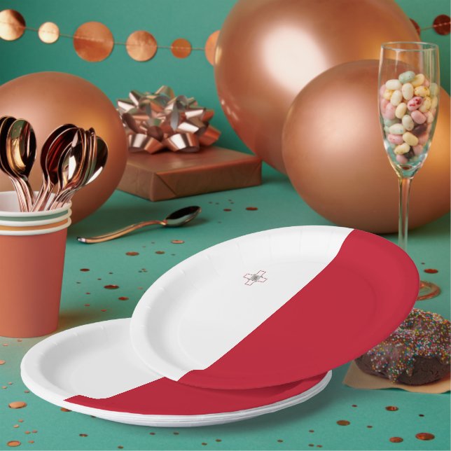 Malta flag paper plate (Multi)
