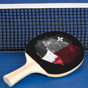 Malta flag ping pong paddle