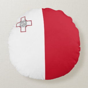 Malta Flag Round Cushion