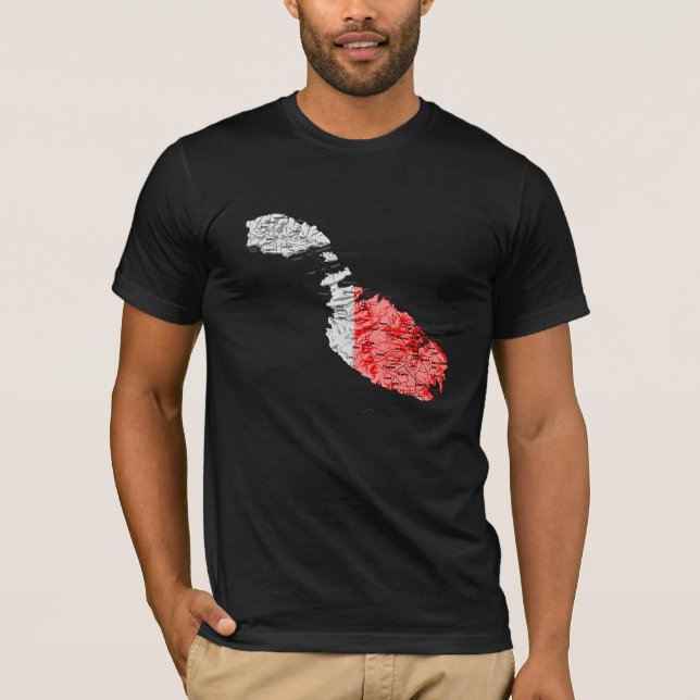Malta Flagcolor Map T-Shirt (Front)
