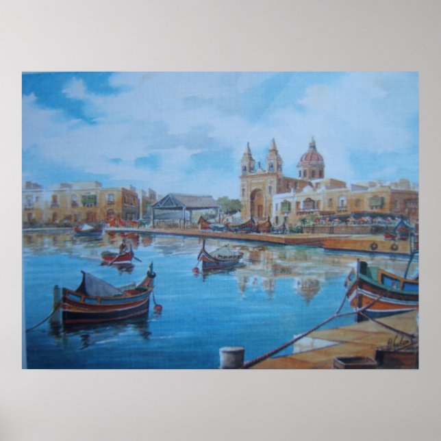 Malta harbor scene 1 poster (Front)