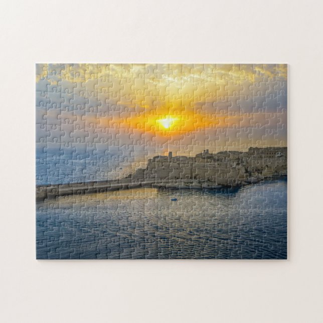 Malta Harbor Sunset. Jigsaw Puzzle (Horizontal)
