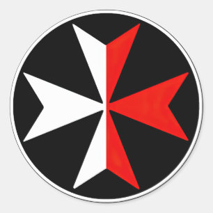 Malta Knights Cross Sticker White and Red Maltese