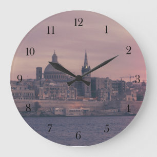 Malta landscape large clock