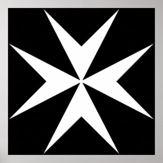 MALTA Maltese Amalfi Cross Maltese cross Knights Poster