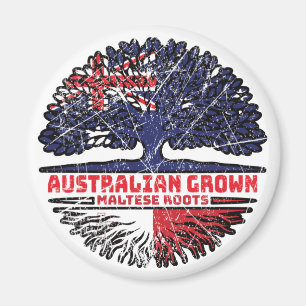 Malta Maltese Australian Australia Tree Roots Flag Magnet
