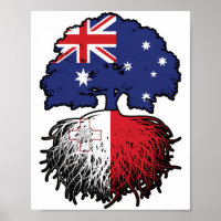 Malta Maltese Australian Australia Tree Roots Flag
