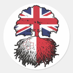 Malta Maltese British UK United Kingdom Britain Classic Round Sticker